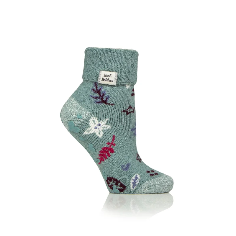 Women's no - show socks with a floral motifLadies Lite Lounge Socks with Turnover Top - Winter Bloom Women's no - show socks with a floral motifLadies Lite Lounge Socks with Turnover Top - Winter Bloom