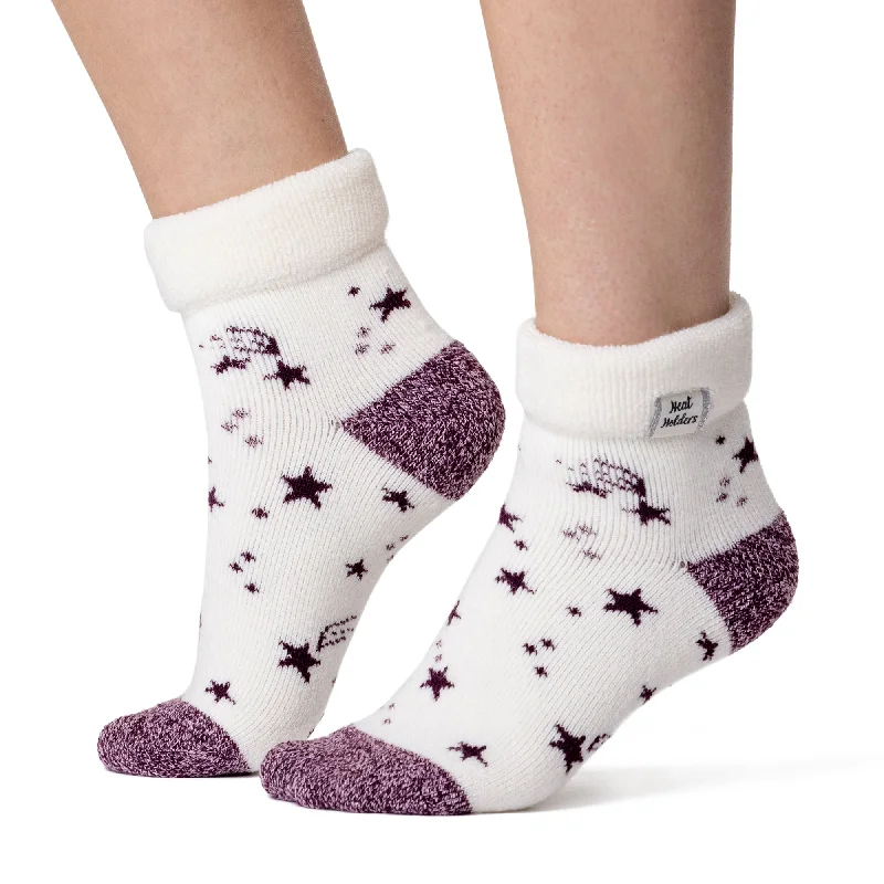 Women's quick - dry socks for water activitiesLadies Lite Orion Sleep Socks with Turnover Top - Ivory & Cabernet Stars Women's quick - dry socks for water activitiesLadies Lite Orion Sleep Socks with Turnover Top - Ivory & Cabernet Stars