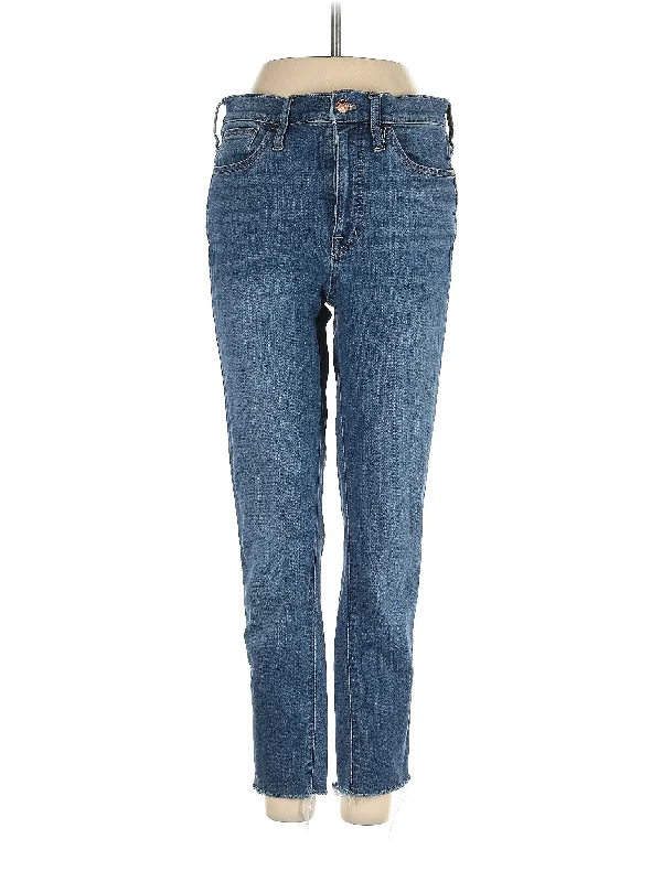 Women's zipper - detail fashion pants Jeggings women jeans combining the comfort of leggings and style of jeans Low-Rise Straight-leg Jeans in Medium Wash