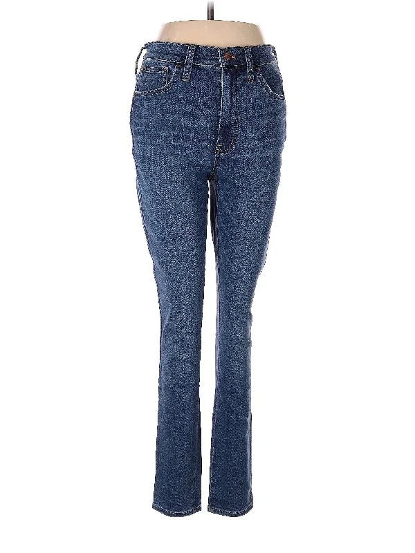 Women's pants for running Wide - leg women jeans for a modern and relaxed vibe Mid-Rise Straight-leg Jeans in Dark Wash