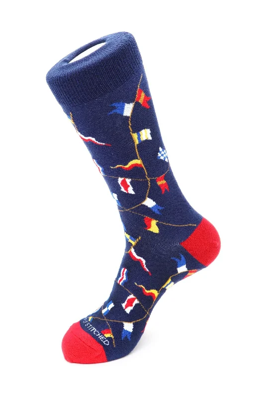 Women's anti - odor socks for long - day freshnessNautical Flags Sock