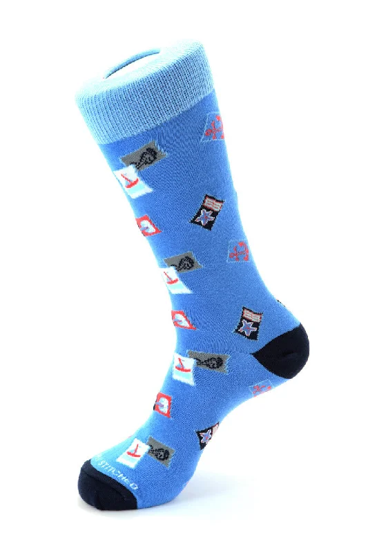 Women's adjustable - fit socks for a customized feelNautical Stamps Sock