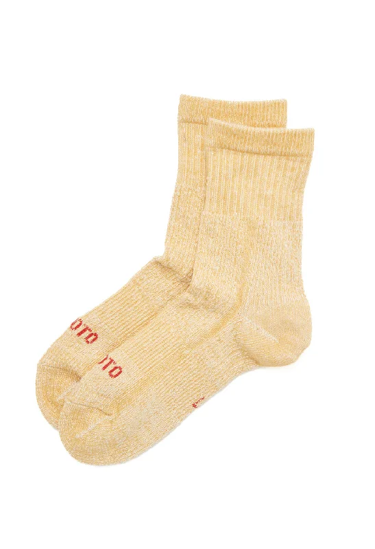 Women's spandex - infused socks for stretchROTOTO Organic Cotton Double Face Mini Crew Socks - Yellow Women's spandex - infused socks for stretchROTOTO Organic Cotton Double Face Mini Crew Socks - Yellow