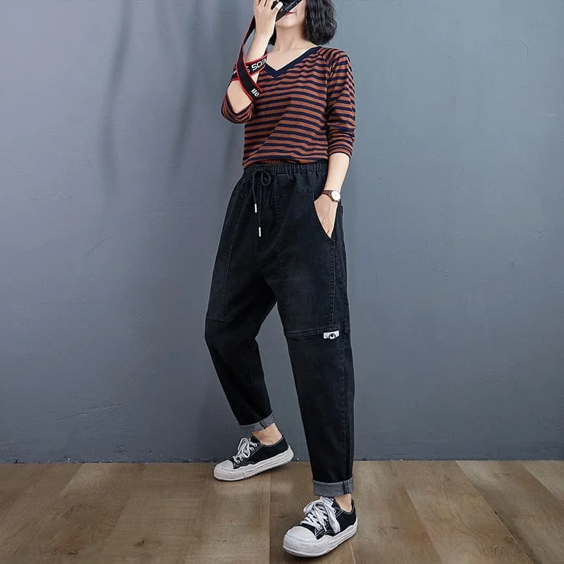 Women's skinny jeans pants High - waisted women jeans for a flattering silhouette Oversized Black Hipster Jeans