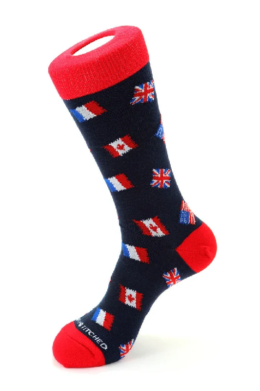 Women's argyle - patterned thigh - high socksPatriotic Stamps Sock