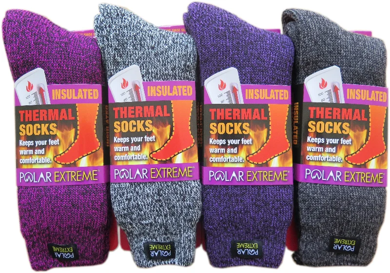 Women's non - slip socks for safetyPolar Extreme Thermal Sock Extra Heavy Acrylic Winter Marled Socks 2-Packs Random Colors