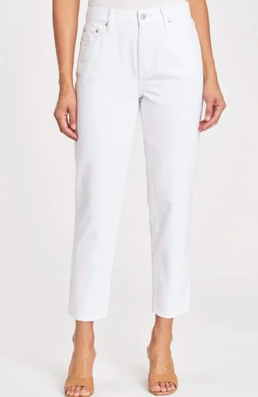 Women's pants with hidden pockets Embellished women jeans with studs or rhinestones for a glamorous touch Presley High Rise Relaxed Crop Jean In Snowstorm