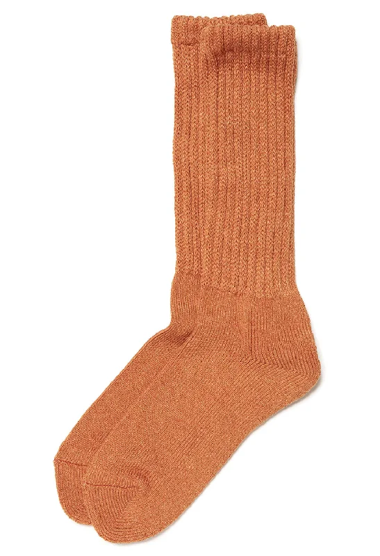 Women's leather - look socks for an edgy styleROTOTO Loose Pile Socks - Mix Orange