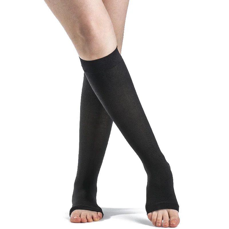 Women's spandex - infused socks for stretchSigvaris Soft Opaque Women's Knee High 15-20 mmHg, Open Toe Women's spandex - infused socks for stretchSigvaris Soft Opaque Women's Knee High 15-20 mmHg, Open Toe