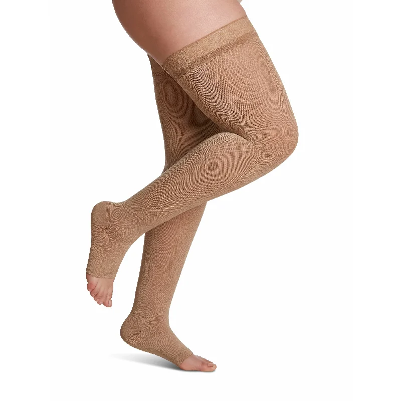 Women's nylon - reinforced socks for durabilitySigvaris Soft Opaque Women's Thigh High 30-40 mmHg, Open Toe Women's nylon - reinforced socks for durabilitySigvaris Soft Opaque Women's Thigh High 30-40 mmHg, Open Toe