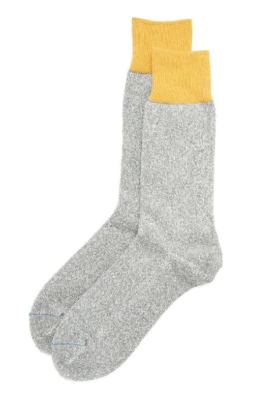 Women's arch - support socks for better comfortROTOTO Silk & Cotton Double Face Crew Socks - Dark Yellow / Gray Women's arch - support socks for better comfortROTOTO Silk & Cotton Double Face Crew Socks - Dark Yellow / Gray