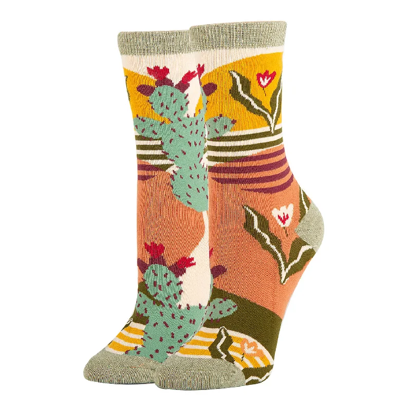Women's no - show socks with a floral motifSol De Cactus Socks