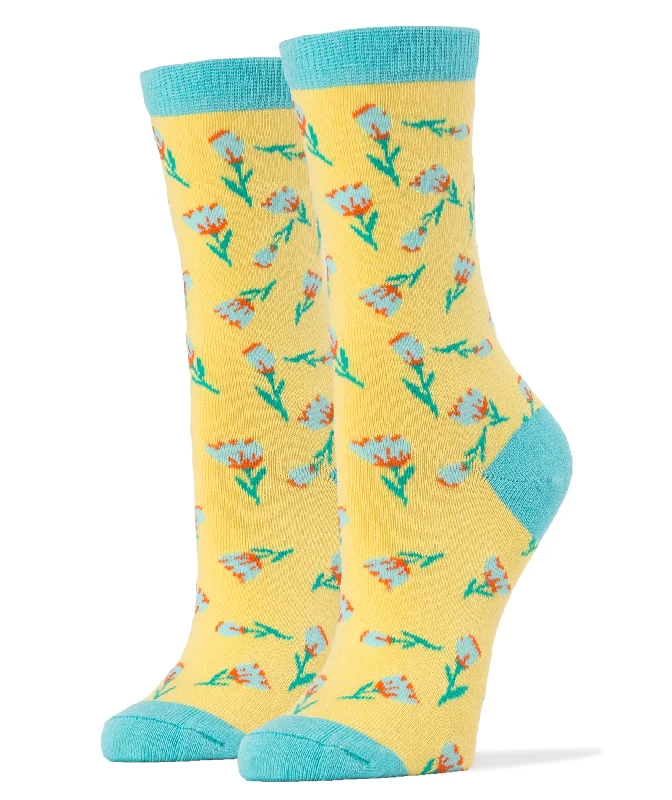 Women's over - the - calf socks with a stripe designSpring Bloom