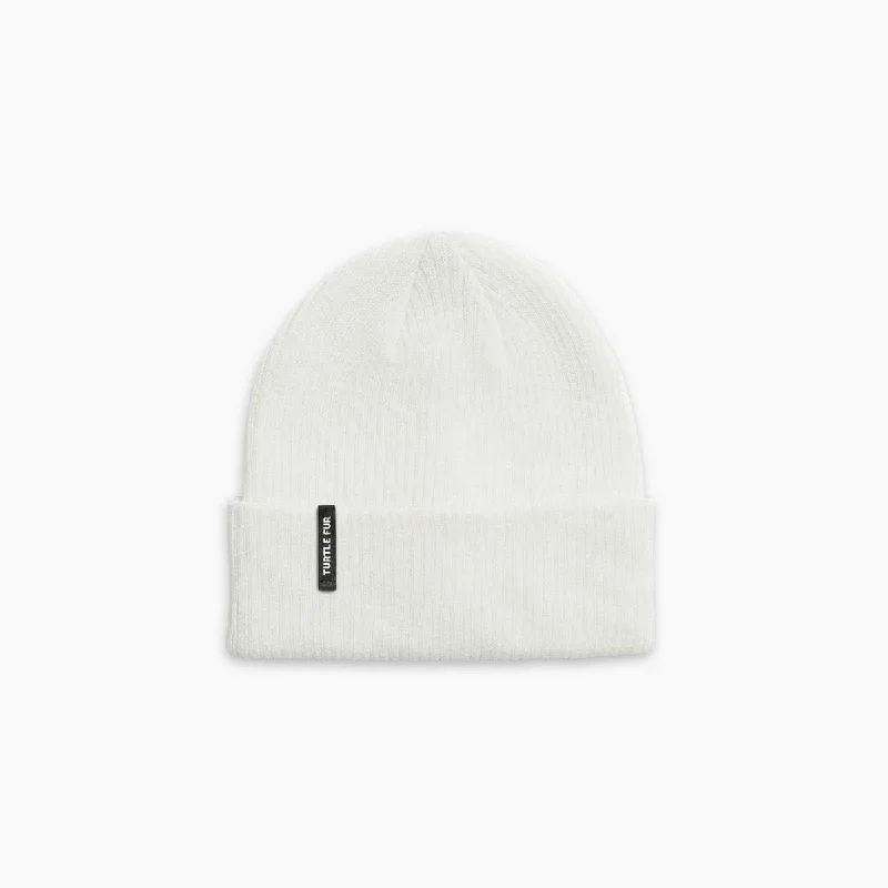 Women's cable - knit ankle socks for a cozy stylePolylana Chairith Cuff Beanie - White Women's cable - knit ankle socks for a cozy stylePolylana Chairith Cuff Beanie - White