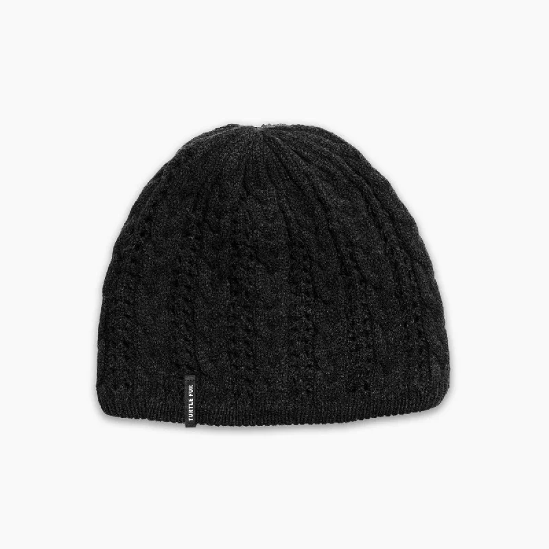 Women's over - the - calf socks with a stripe designPolylana Zelda Beanie - Black
