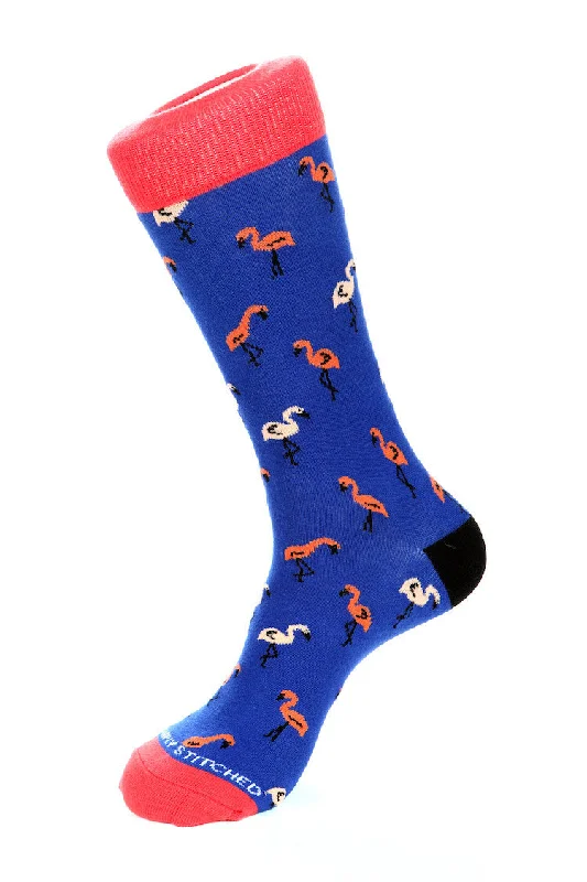 Women's leather - look socks for an edgy styleColored Flamingo Sock