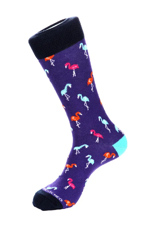 Women's silk - lined socks for a luxurious feelColored Flamingo Sock
