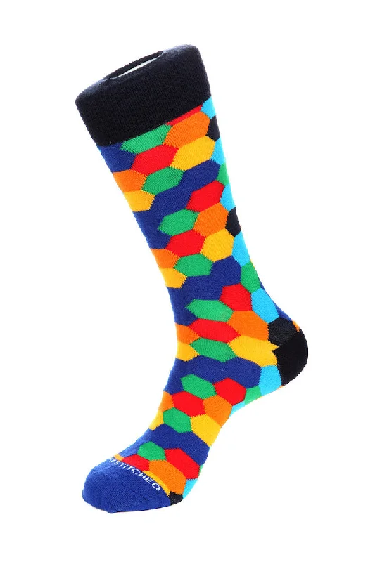 Women's spandex - infused socks for stretchColored Honeycomb Sock