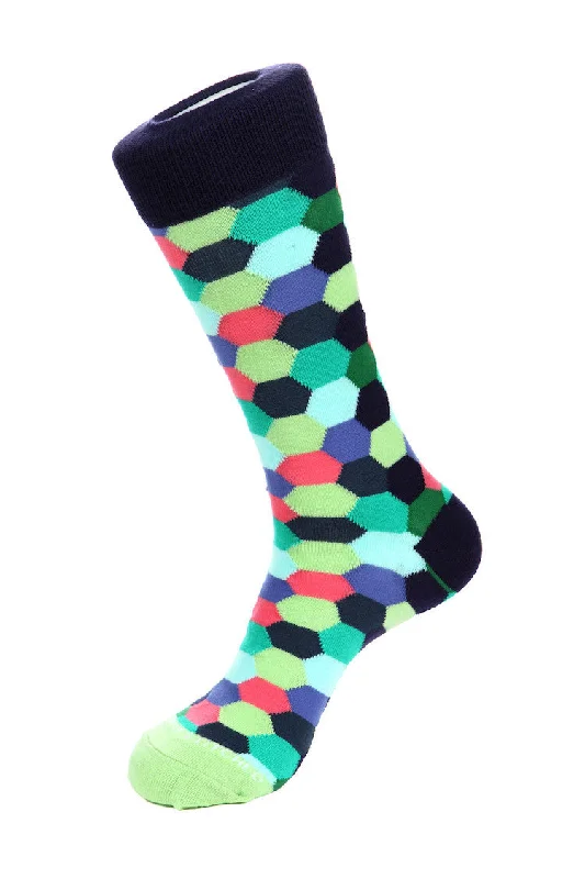 Women's cotton blend socks for breathabilityColored Honeycomb Sock