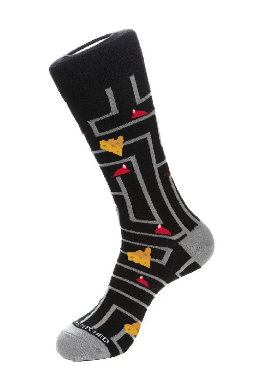 Women's leather - look socks for an edgy styleMouse Maze Sock