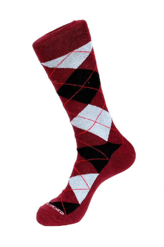 Women's anti - odor socks for long - day freshnessBlack Cherry Argyle Sock