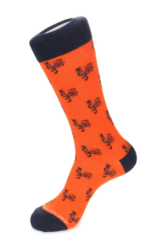Women's over - the - calf socks with a stripe designRooster Sock