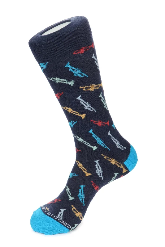 Women's no - show socks with a floral motifTrumpets Sock
