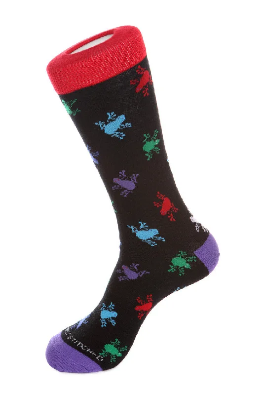 Women's knee - high socks with lace trimFrogs Sock