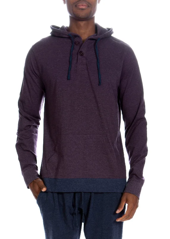 Women's cable - knit ankle socks for a cozy styleHenley Hoodie With Contrasted Cuff
