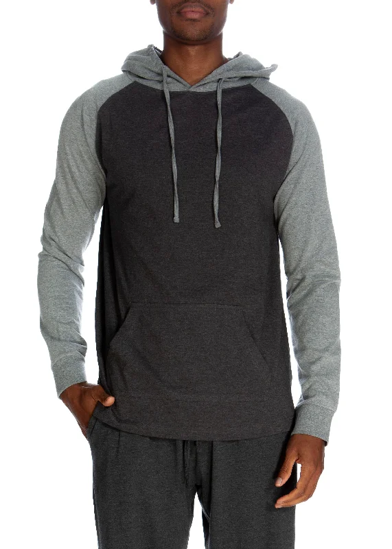 Women's ribbed knee - high socks for a classic lookPullover Raglan Hoodie  - Cotrasted Sleeves
