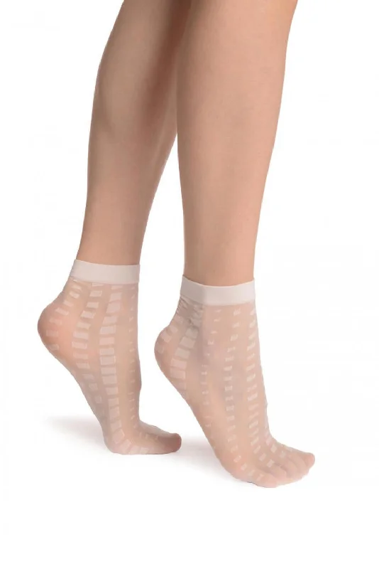 Women's microfiber socks for a lightweight optionWhite Mosaic On White 20 Den Socks Ankle High Women's microfiber socks for a lightweight optionWhite Mosaic On White 20 Den Socks Ankle High