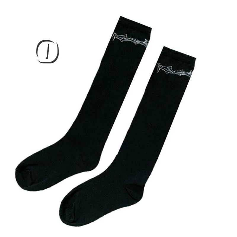 Women's cashmere - blend socks for extra softnessWomen's Grunge Thorns Embroideried Socks Women's cashmere - blend socks for extra softnessWomen's Grunge Thorns Embroideried Socks