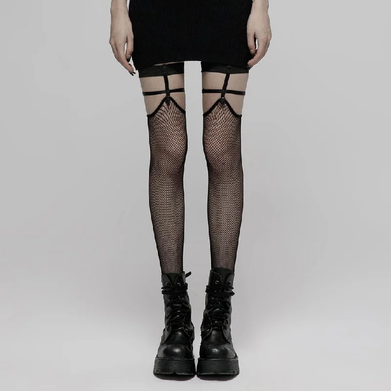 Women's cushioned sole socks for shock absorptionWomen's Punk Skull Mesh Knee-high Stockings Women's cushioned sole socks for shock absorptionWomen's Punk Skull Mesh Knee-high Stockings