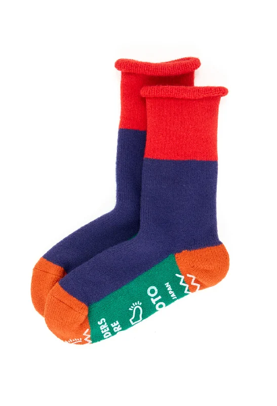 Women's adjustable - fit socks for a customized feelROTOTO x Outsiders Pile Room Multi Socks - Red / Navy Blue Women's adjustable - fit socks for a customized feelROTOTO x Outsiders Pile Room Multi Socks - Red / Navy Blue