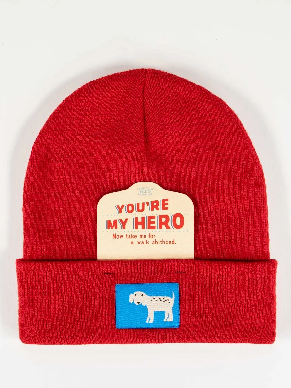 Women's knee - high socks with lace trimYou're My Hero. Now Take Me For A Walk Shithead. Beanie Women's knee - high socks with lace trimYou're My Hero. Now Take Me For A Walk Shithead. Beanie