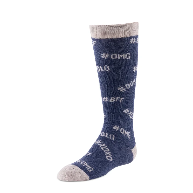 Women's Shiny TightsBimbam Hashtag Knee Socks