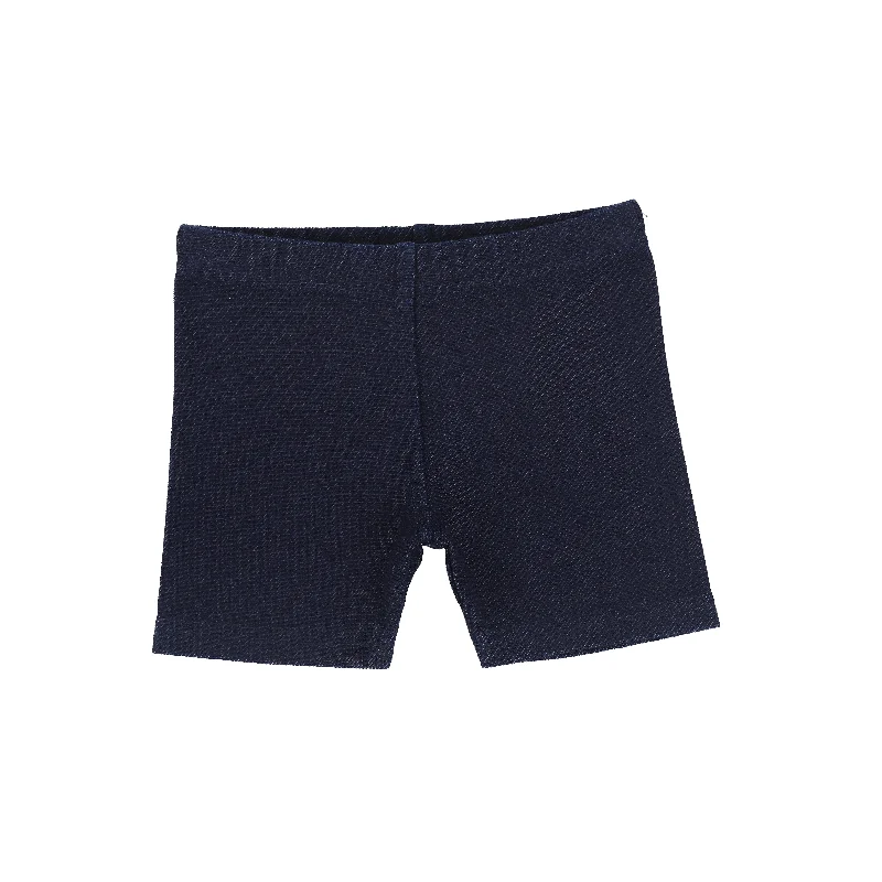 Women's Tights with Heart PrintsLil Legs Biker Shorts - Dark Jean
