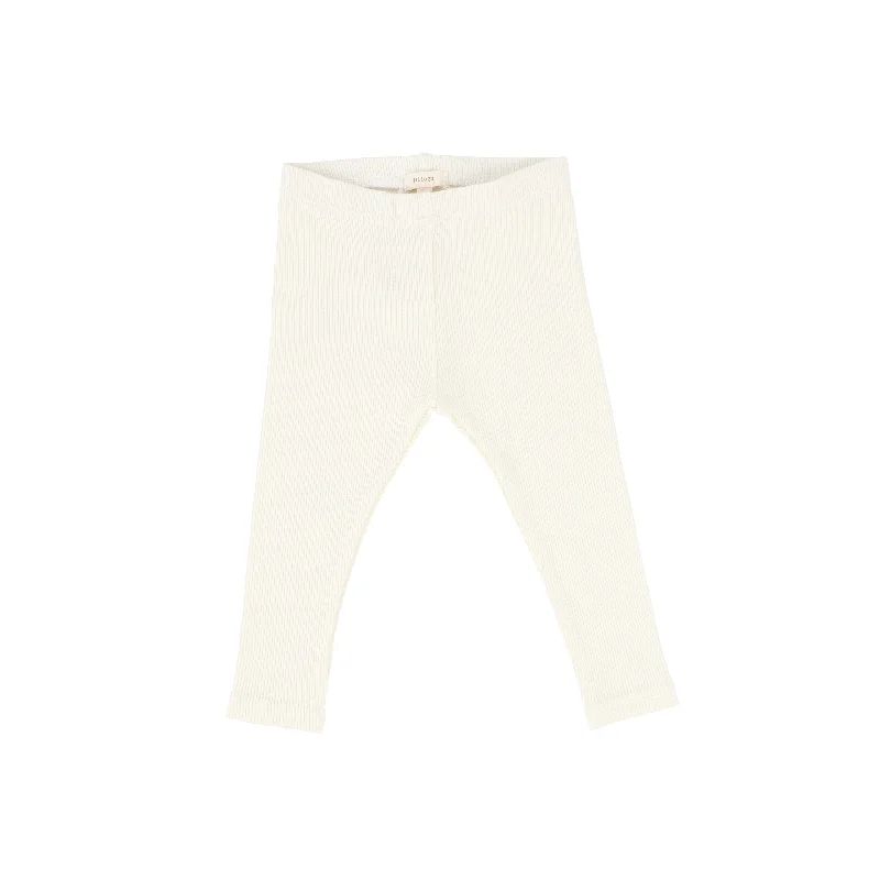 Tights with Geometric PatternsLil Legs Ribbed Leggings - Ivory