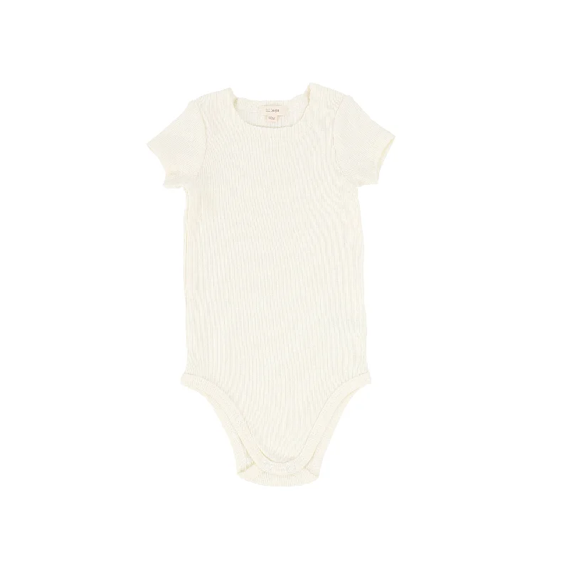 Women's Tights with Heart PrintsLil Legs Ribbed Short Sleeve Onesie - Ivory