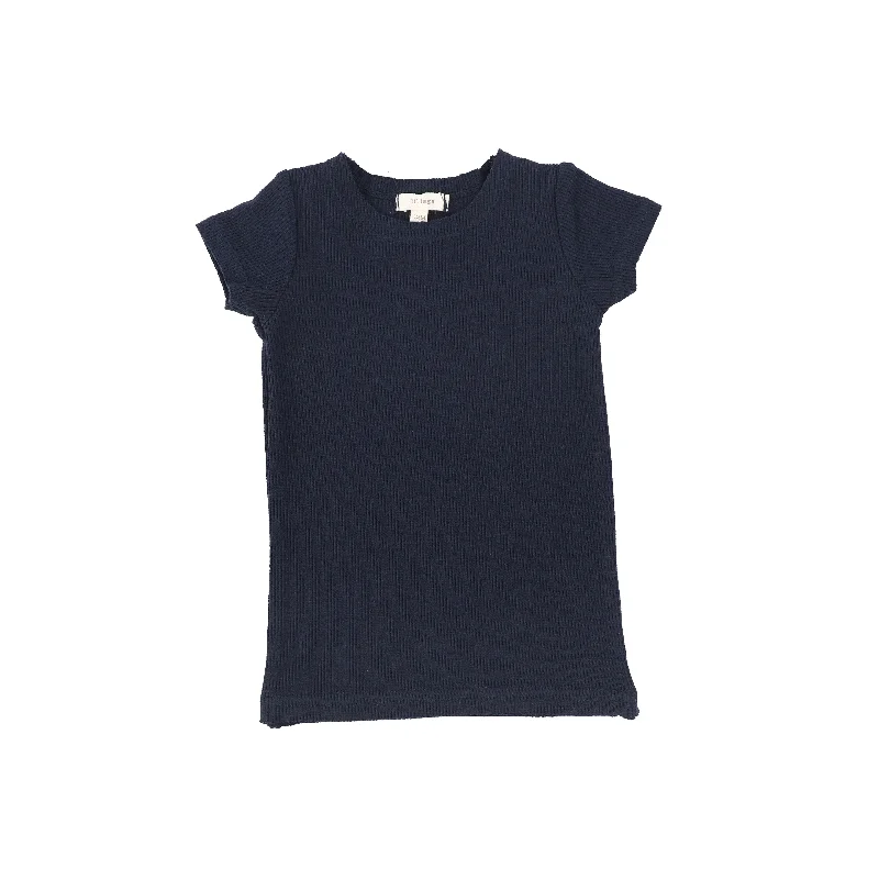 Women's Thermal TightsLil Legs Ribbed Short Sleeve Tee - Navy