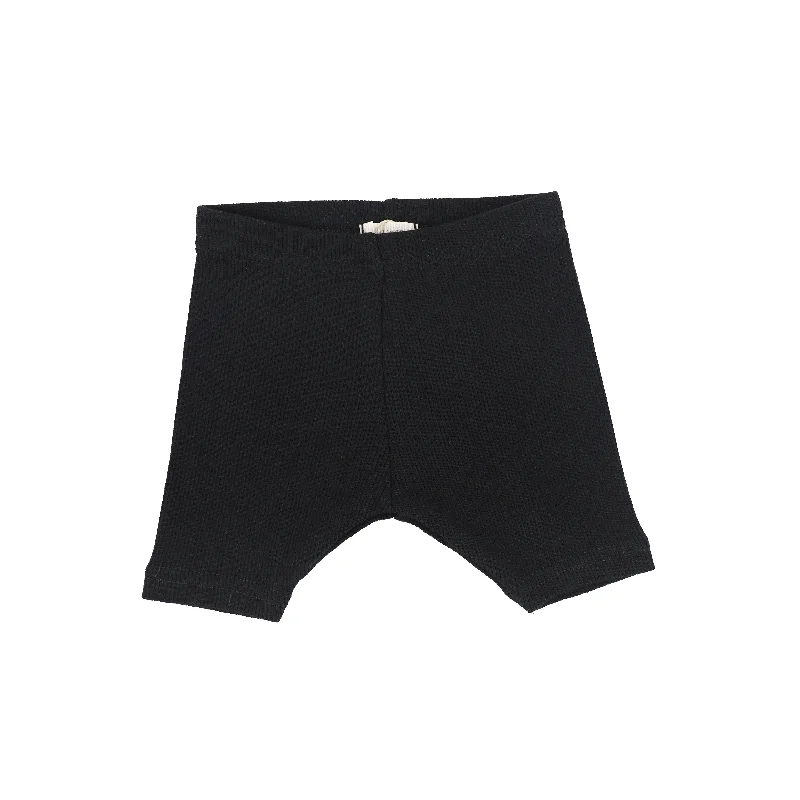 Women's Tights for YogaLil Legs Ribbed Shorts - Black