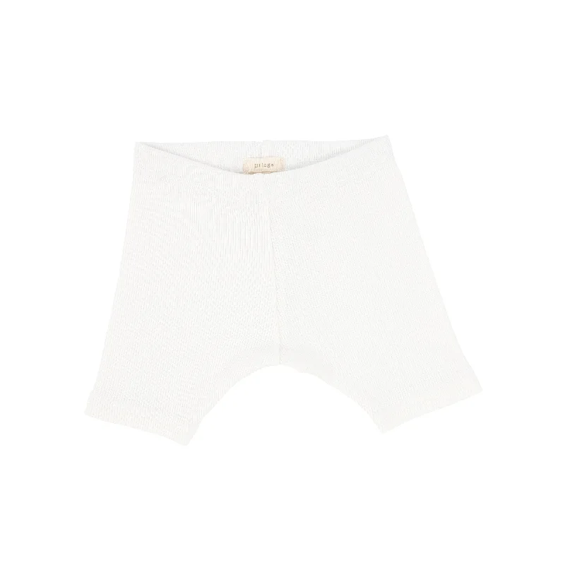 Color Block Tights for WomenLil Legs Ribbed Shorts - Winter White