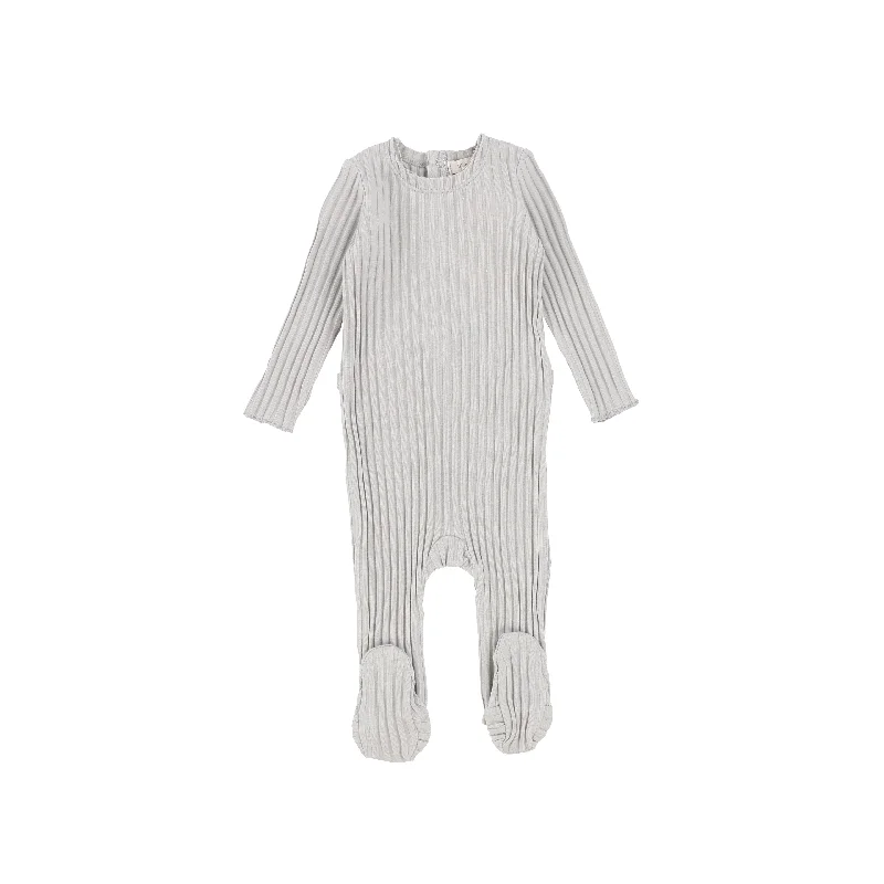 Women's Tights for RunningLil Legs Wide Ribbed Footie - Cloud Grey