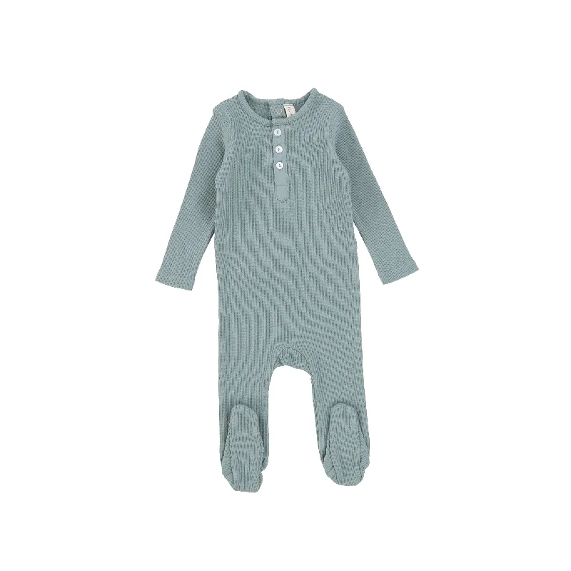 Semi-Opaque Tights for WomenLillette Ribbed Classic Henley Footie - Teal