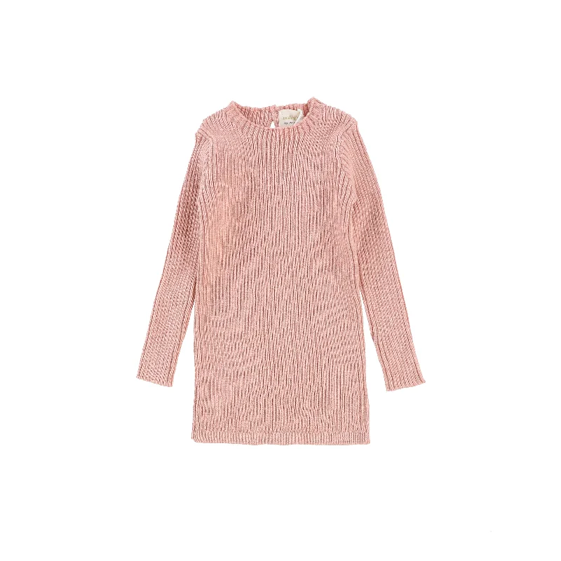 Women's Satin TightsAnalogie Long Sleeve Knit Sweater - Pink