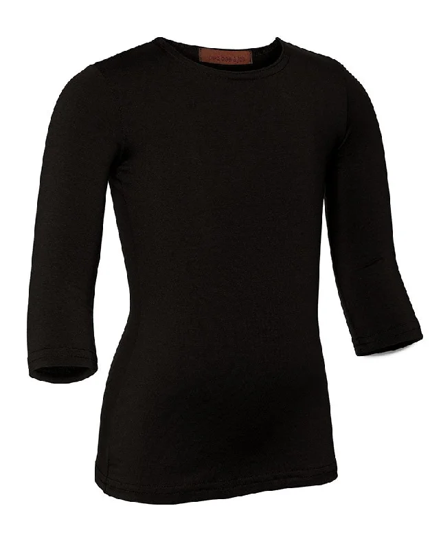 Eco-Friendly Tights for WomenPB&J Girls Cotton 3/4 Sleeve Shell - Black