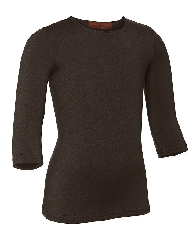 Women's Tights with RhinestonesPB&J Girls Cotton 3/4 Sleeve Shell - Brown