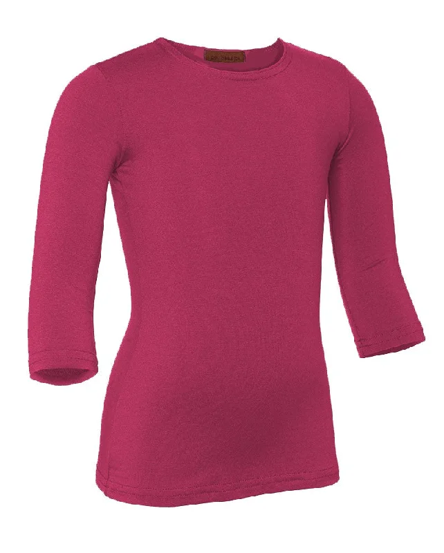 Women's Tights with PatternsPB&J Girls Cotton 3/4 Sleeve Shell - Fuschia