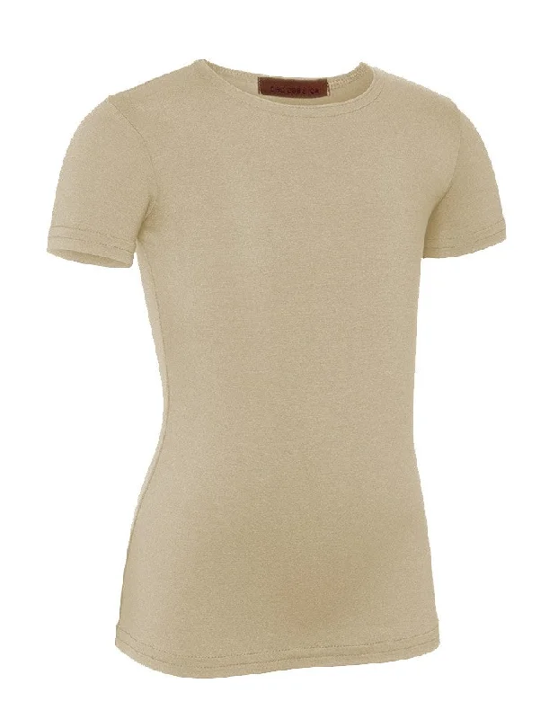 Women's Athletic TightsPB&J Girls Cotton Short Sleeve Shell - Beige