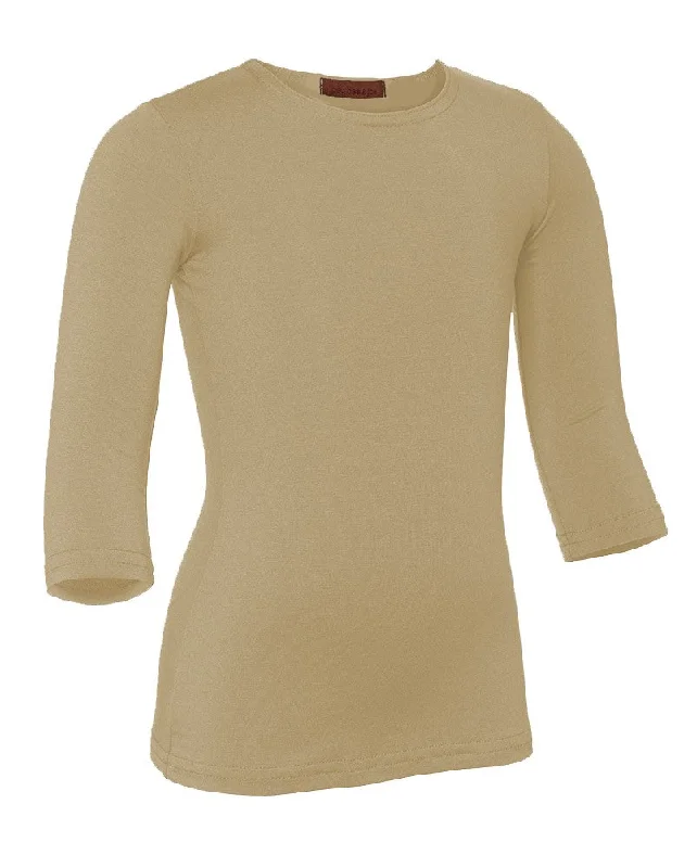 Tights with Floral DesignsPB&J Girls Lycra 3/4 Sleeve Shell - Camel